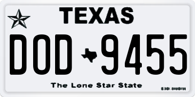 TX license plate DOD9455