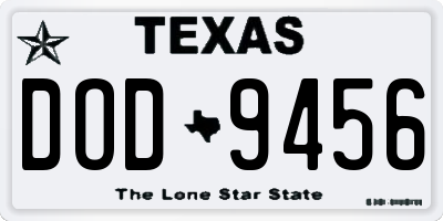 TX license plate DOD9456