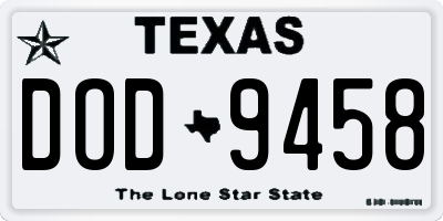 TX license plate DOD9458