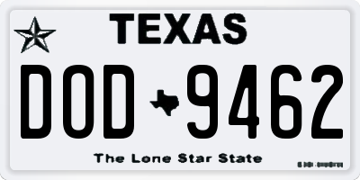 TX license plate DOD9462