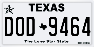 TX license plate DOD9464