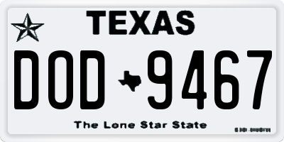 TX license plate DOD9467