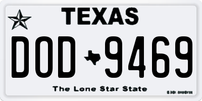 TX license plate DOD9469
