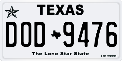 TX license plate DOD9476