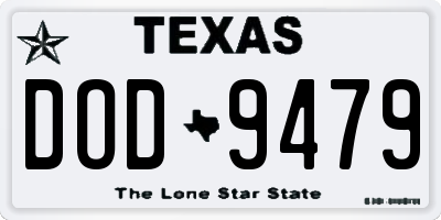 TX license plate DOD9479
