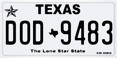 TX license plate DOD9483