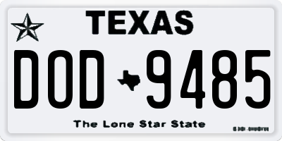 TX license plate DOD9485