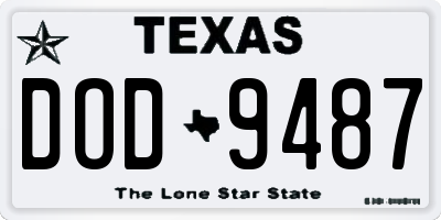 TX license plate DOD9487