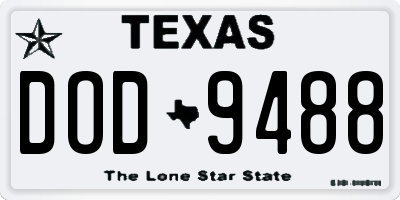 TX license plate DOD9488