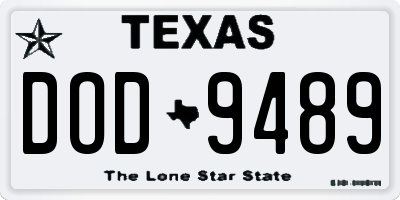 TX license plate DOD9489