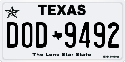 TX license plate DOD9492