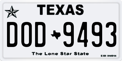 TX license plate DOD9493