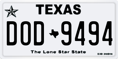 TX license plate DOD9494