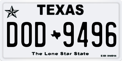 TX license plate DOD9496