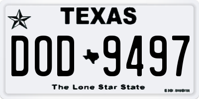 TX license plate DOD9497