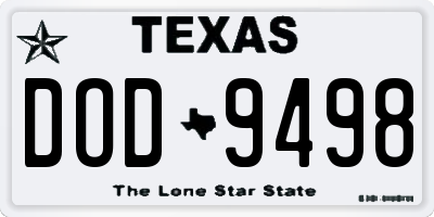 TX license plate DOD9498