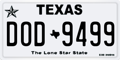 TX license plate DOD9499