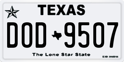 TX license plate DOD9507