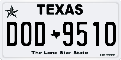 TX license plate DOD9510