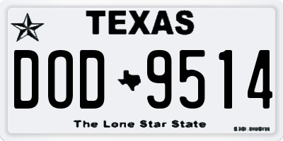 TX license plate DOD9514