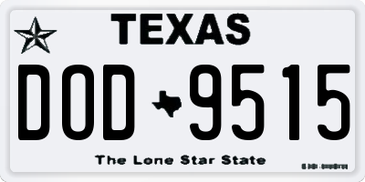 TX license plate DOD9515