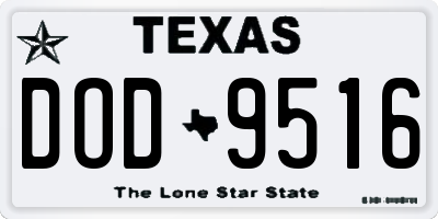 TX license plate DOD9516