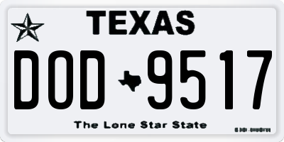 TX license plate DOD9517