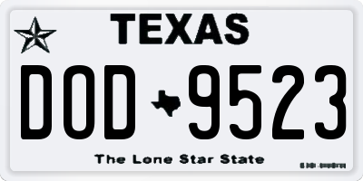 TX license plate DOD9523