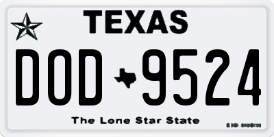 TX license plate DOD9524