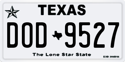 TX license plate DOD9527