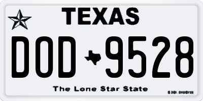 TX license plate DOD9528