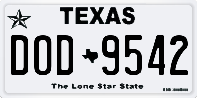 TX license plate DOD9542