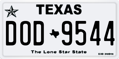 TX license plate DOD9544