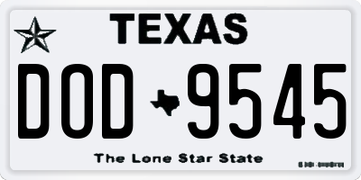 TX license plate DOD9545
