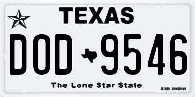 TX license plate DOD9546