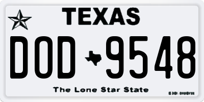 TX license plate DOD9548