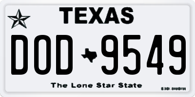TX license plate DOD9549