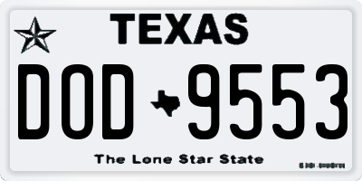 TX license plate DOD9553