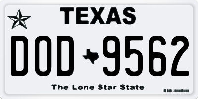 TX license plate DOD9562