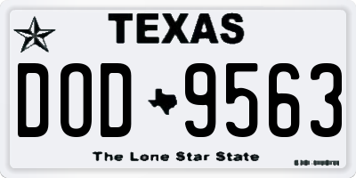 TX license plate DOD9563