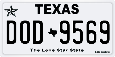 TX license plate DOD9569
