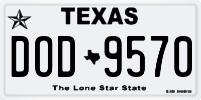 TX license plate DOD9570