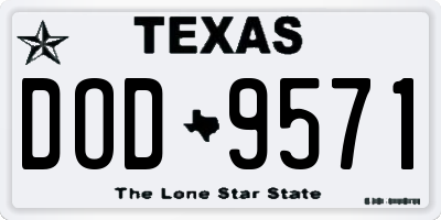 TX license plate DOD9571