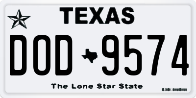 TX license plate DOD9574