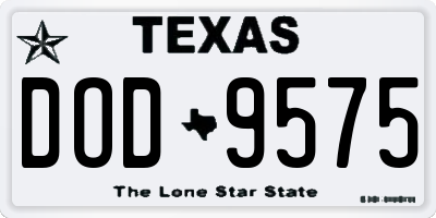 TX license plate DOD9575