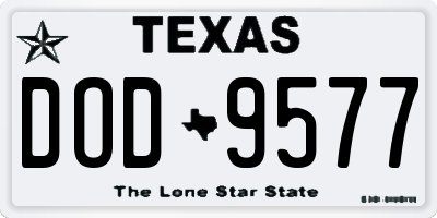 TX license plate DOD9577
