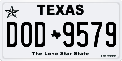 TX license plate DOD9579