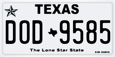 TX license plate DOD9585