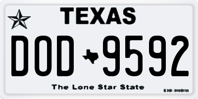 TX license plate DOD9592
