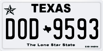 TX license plate DOD9593